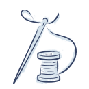 an icon of needle and thread