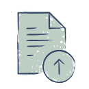 Icon of form with up arrow