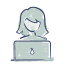 Icon of a person placing an online order