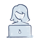 an icon of a person placing an online order