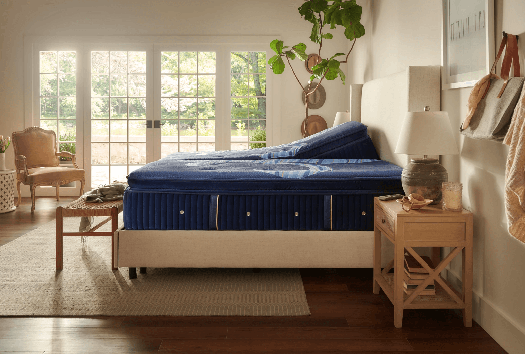 Split Stearns & Foster mattress in decorated room