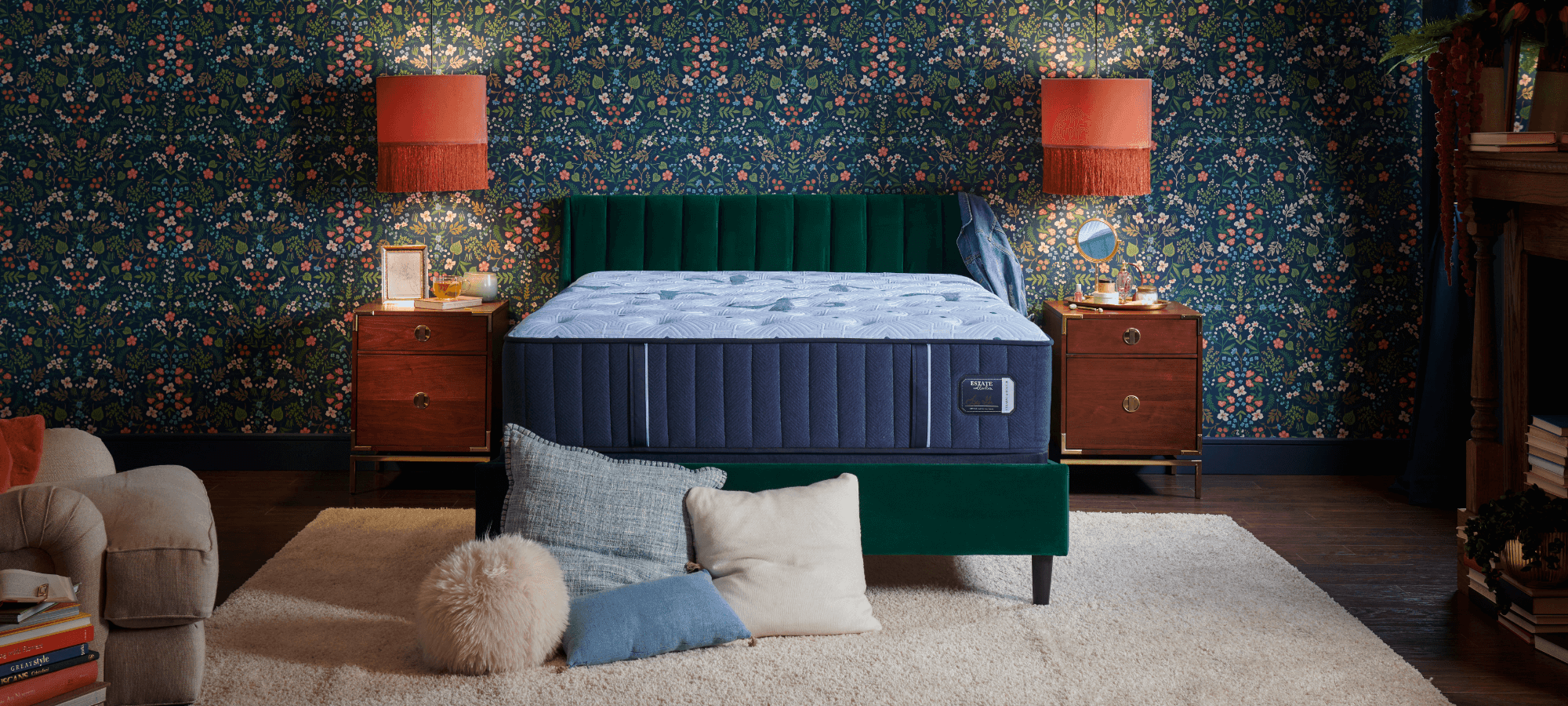 An Estate TightTop mattress in a styled room