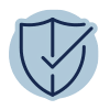 Icon of shield with check mark